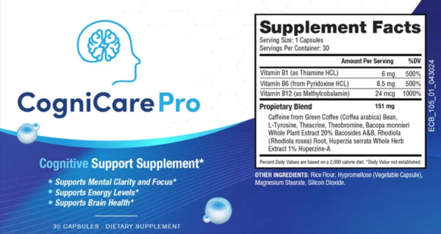 CogniCare Pro Supplement Facts