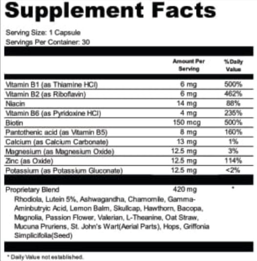 Gluco Shield Pro Supplement Facts